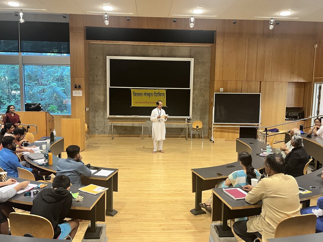 Class session in the lecture hall at Vitastaa camp